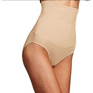 Maidenform Firm Control High Waist Brief In Tan As Medium New W/O Tags